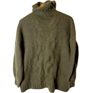 Aerie Oversized Turtleneck Sweater Cable Knit Wool acrylic Blend cozy size small